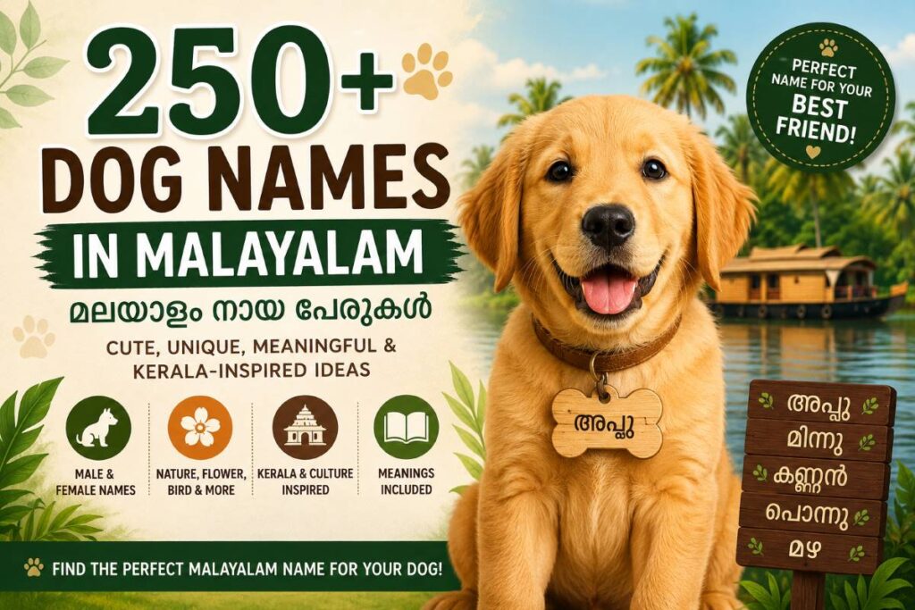 250+ Dog Names in Malayalam (മലയാളം നായ പേരുകൾ)