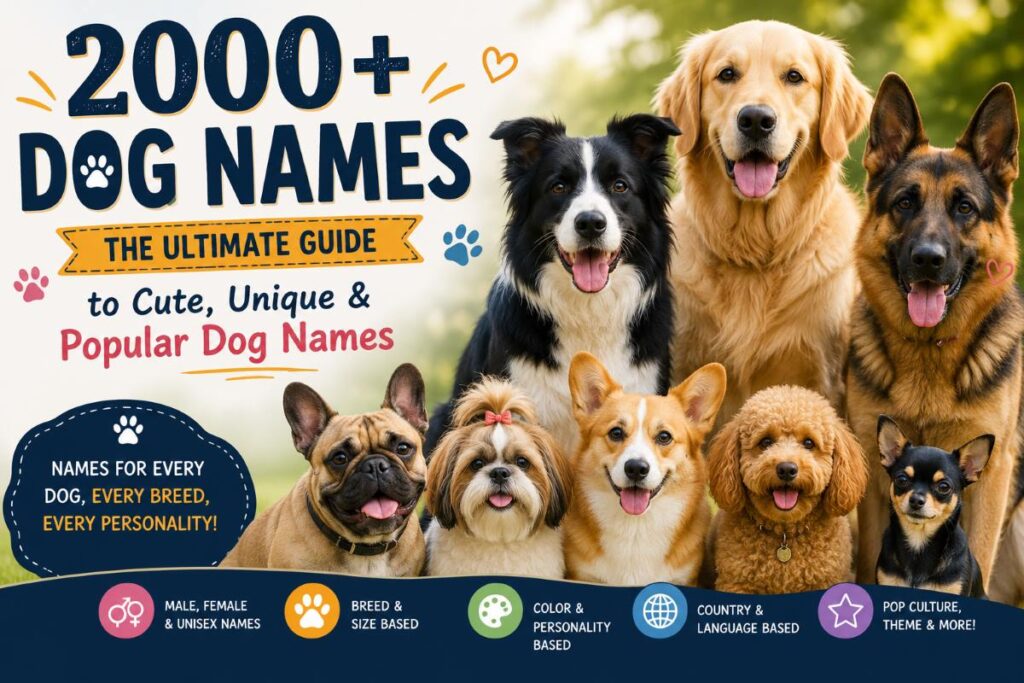 2000+ Dog Names – The Ultimate Guide to Cute, Unique & Popular Dog Names