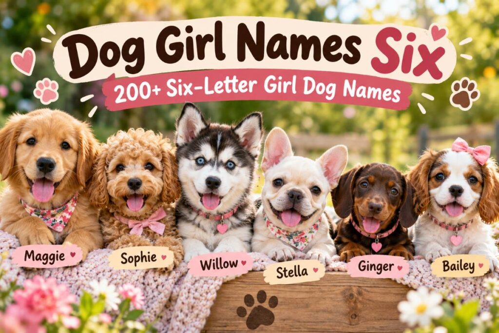 Dog Girl Names Six: 200+ Six-Letter Girl Dog Names